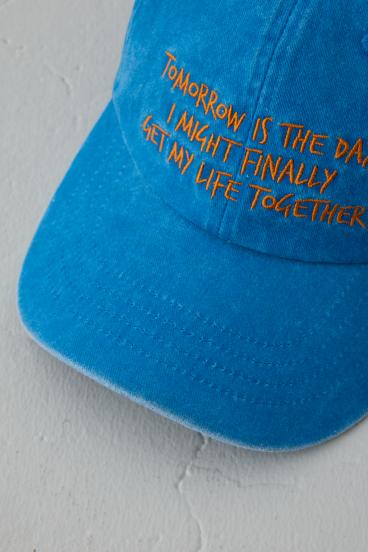 ウォッシュ加工フロントメッセージキャップ 詳細画像