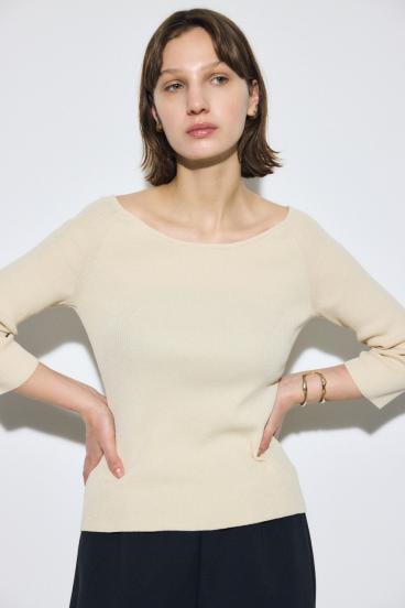 オフショルニットトップス 詳細画像