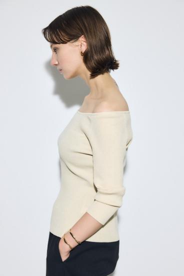 オフショルニットトップス 詳細画像