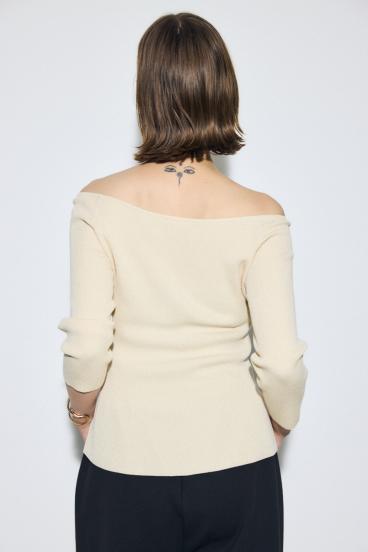オフショルニットトップス 詳細画像