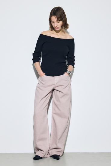 オフショルニットトップス 詳細画像