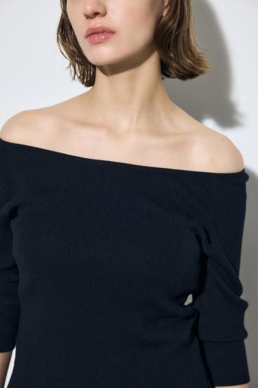 オフショルニットトップス 詳細画像