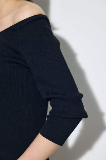 オフショルニットトップス 詳細画像