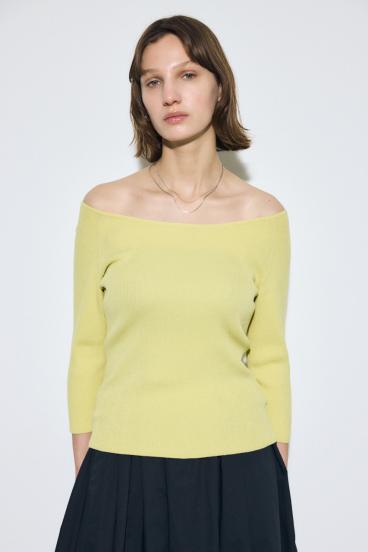 オフショルニットトップス 詳細画像