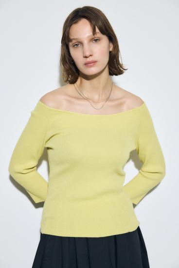 オフショルニットトップス 詳細画像