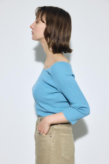 オフショルニットトップス 詳細画像