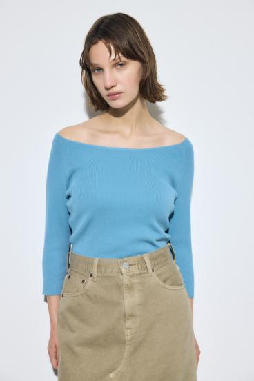 オフショルニットトップス 詳細画像