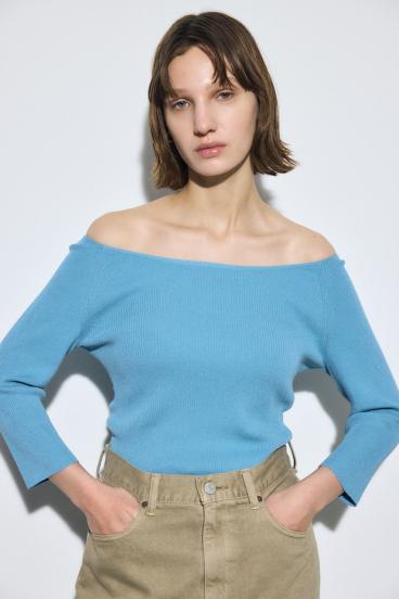 オフショルニットトップス 詳細画像