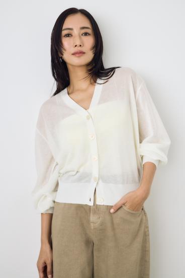 シアーニットカーディガン