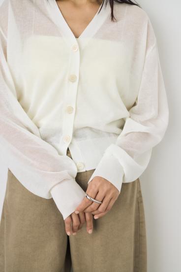 シアーニットカーディガン 詳細画像