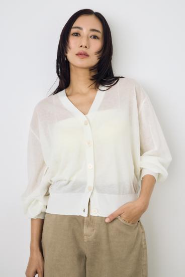 シアーニットカーディガン