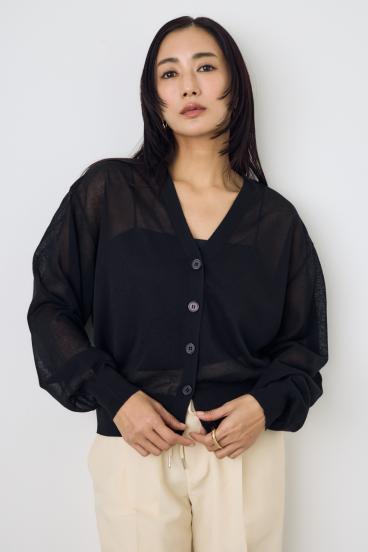 シアーニットカーディガン