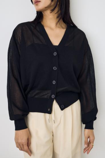 シアーニットカーディガン 詳細画像