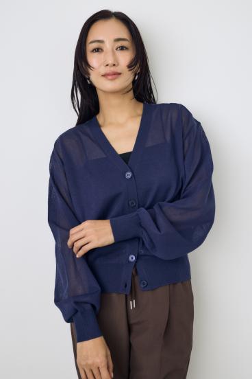 シアーニットカーディガン