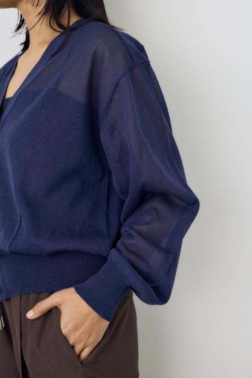 シアーニットカーディガン 詳細画像