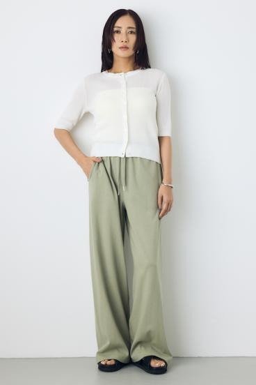 シアーリブ5分袖カーディガン 詳細画像