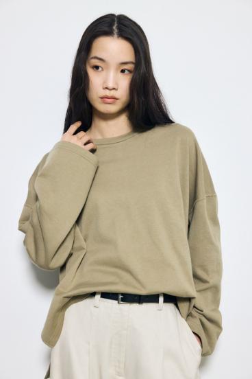 スリットヘムルーズプルオーバー