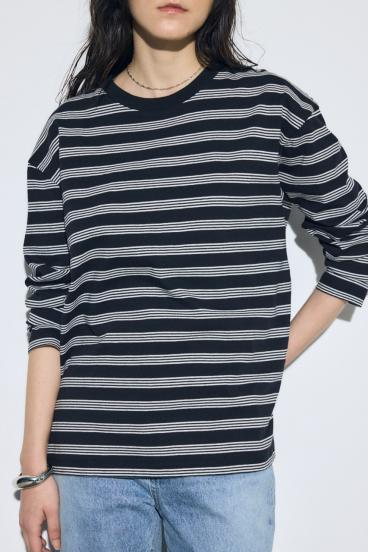 マルチボーダー長袖トップス