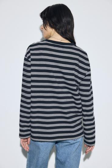マルチボーダー長袖トップス 詳細画像