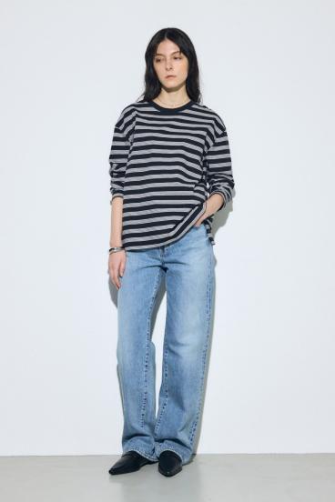 マルチボーダー長袖トップス 詳細画像