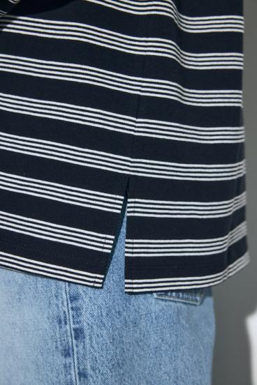 マルチボーダー長袖トップス 詳細画像