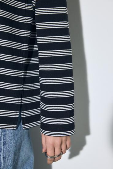 マルチボーダー長袖トップス 詳細画像