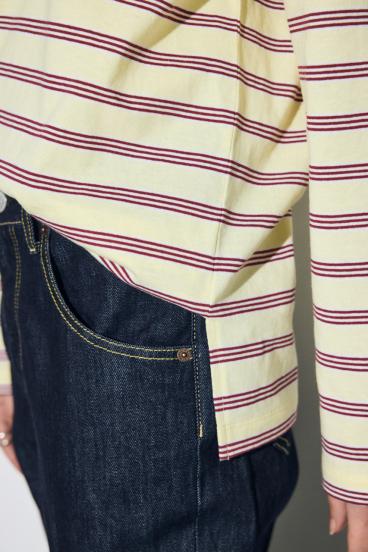 マルチボーダー長袖トップス 詳細画像