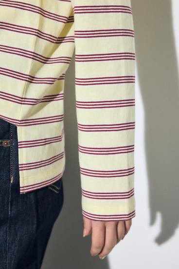 マルチボーダー長袖トップス 詳細画像