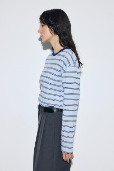 マルチボーダー長袖トップス 詳細画像