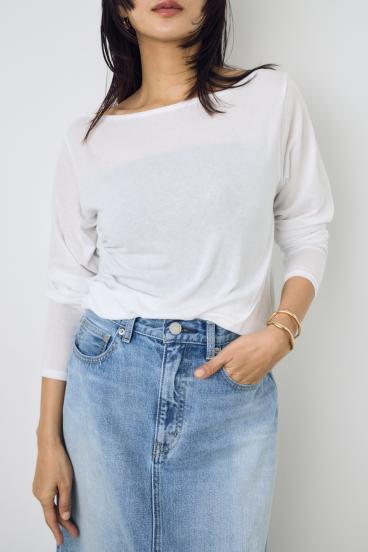 シアーカットオフショルトップス 詳細画像