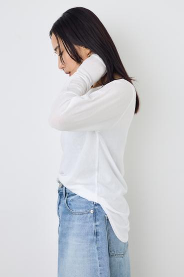 シアーカットオフショルトップス 詳細画像