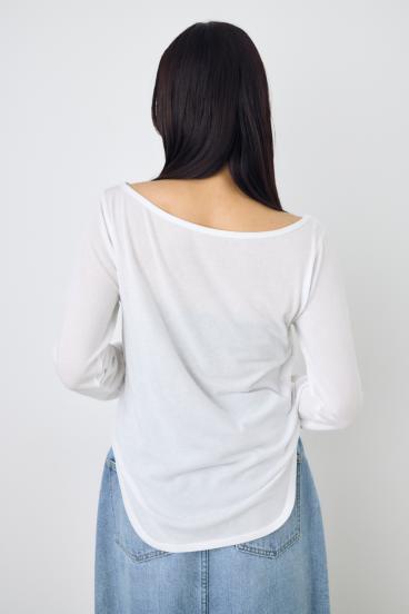 シアーカットオフショルトップス 詳細画像