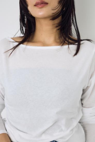 シアーカットオフショルトップス 詳細画像