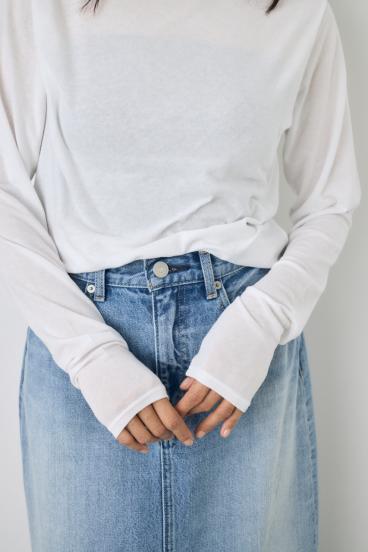 シアーカットオフショルトップス 詳細画像