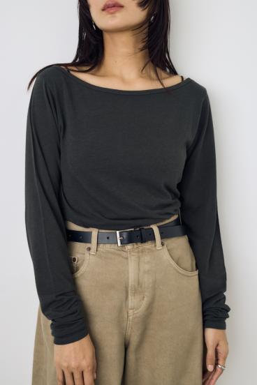 シアーカットオフショルトップス 詳細画像