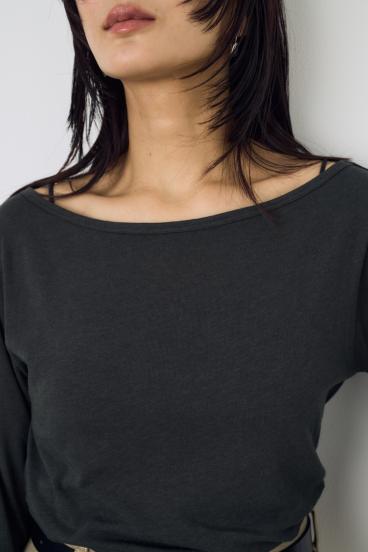 シアーカットオフショルトップス 詳細画像