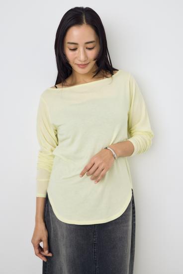 シアーカットオフショルトップス