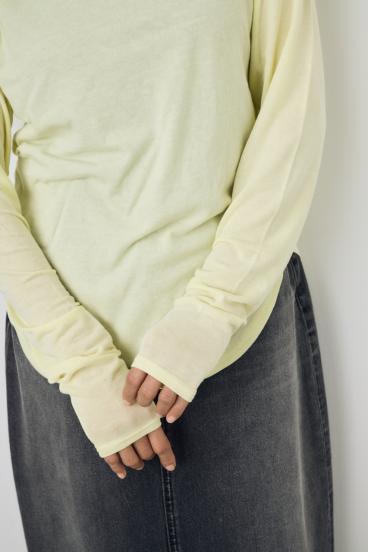 シアーカットオフショルトップス 詳細画像