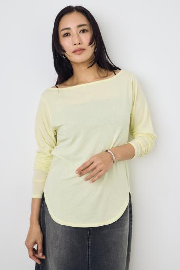 シアーカットオフショルトップス 詳細画像