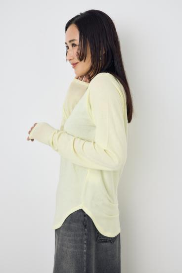 シアーカットオフショルトップス 詳細画像