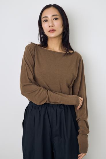 シアーカットオフショルトップス