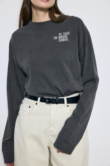 ワンポイントロゴロングTシャツ 詳細画像