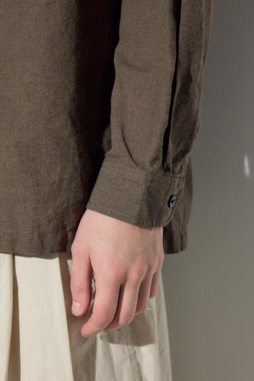 フレンチリネンCOOLMAXスキッパーシャツ 詳細画像