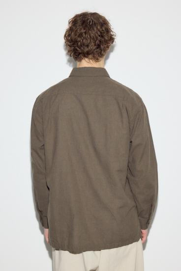 フレンチリネンCOOLMAXスキッパーシャツ 詳細画像