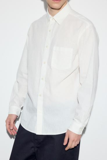 【SS先行アイテム】フレンチリネンCOOLMAXストライプシャツ