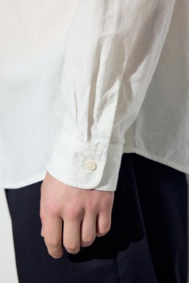 【SS先行アイテム】フレンチリネンCOOLMAXストライプシャツ 詳細画像