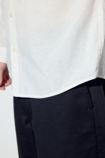 【SS先行アイテム】フレンチリネンCOOLMAXストライプシャツ 詳細画像