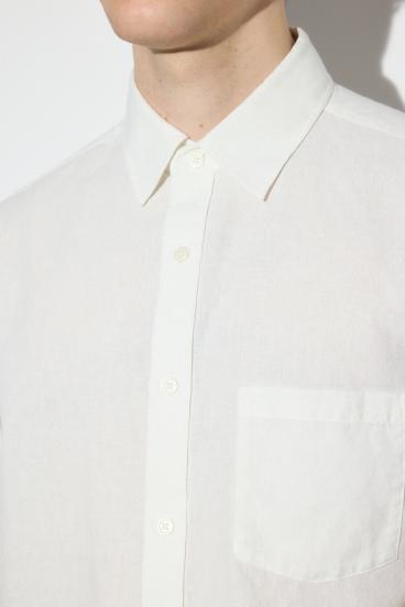 【SS先行アイテム】フレンチリネンCOOLMAXストライプシャツ 詳細画像