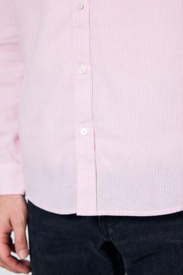 【SS先行アイテム】フレンチリネンCOOLMAXストライプシャツ 詳細画像