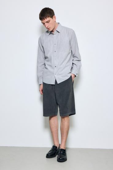 【SS先行アイテム】フレンチリネンCOOLMAXストライプシャツ 詳細画像